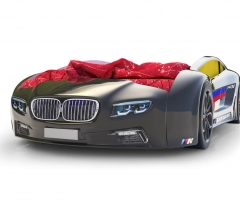 Объемная кровать машина Roadster БМВ Черная