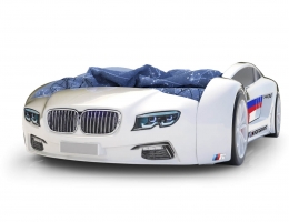 Объемная кровать машина Roadster БМВ Белая купить в наличии в Санкт-Петербурге