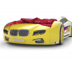 Объемная кровать машина Roadster БМВ Желтая
