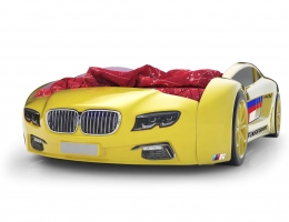 Объемная кровать машина Roadster БМВ Желтая купить в наличии в Санкт-Петербурге