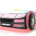 Объемная кровать машина Турбо смешарики розовая без запаха