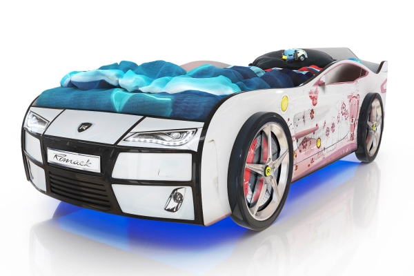 Детская кровать-машина Romack Белый Мишка в Санкт-Петербурге с доставкой