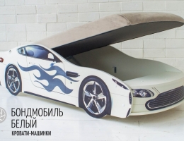Кровать машина с подъемным механизмом БОНДМОБИЛЬ БЕЛЫЙ купить в наличии в Санкт-Петербурге