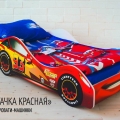 Кровать машина ТАЧКА КРАСНАЯ (Молния 93) с профессиональной сборкой