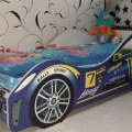 Кровать-машина детская синяя МОЛНИЯ по отличной цене